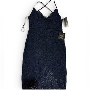 Lulu's Women's Navy Blue Lace dress - S